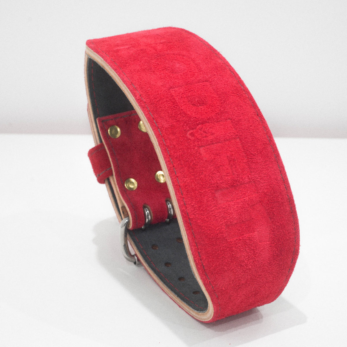 Clearance 24: Red Debossed Weightlifting Belt (23"-31")