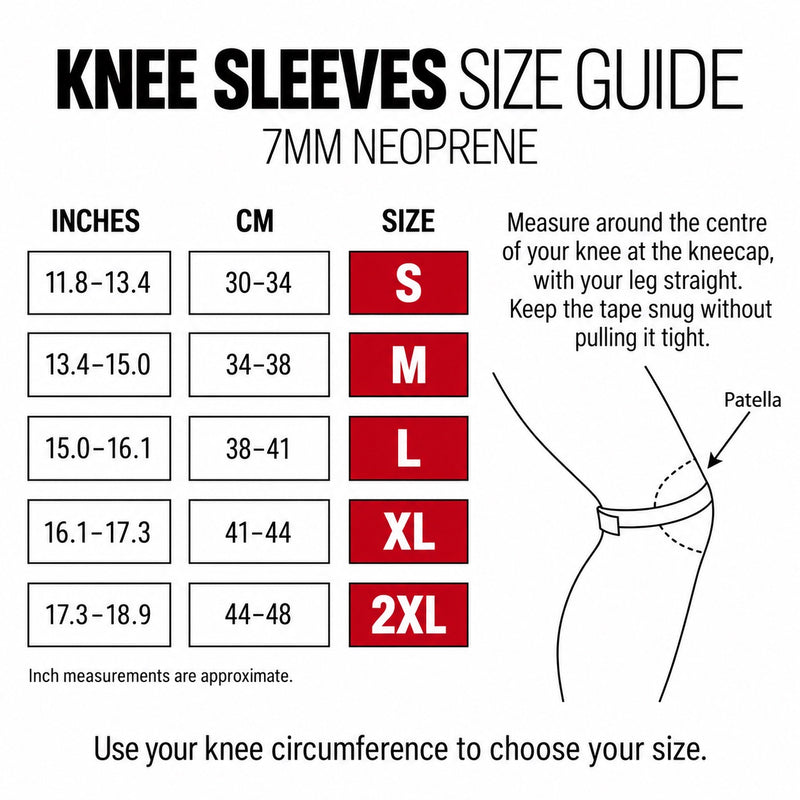 7mm Neoprene Knee Sleeves (Pair)