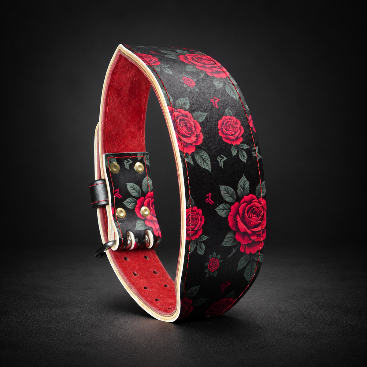 Red Roses Weightlifting Belt