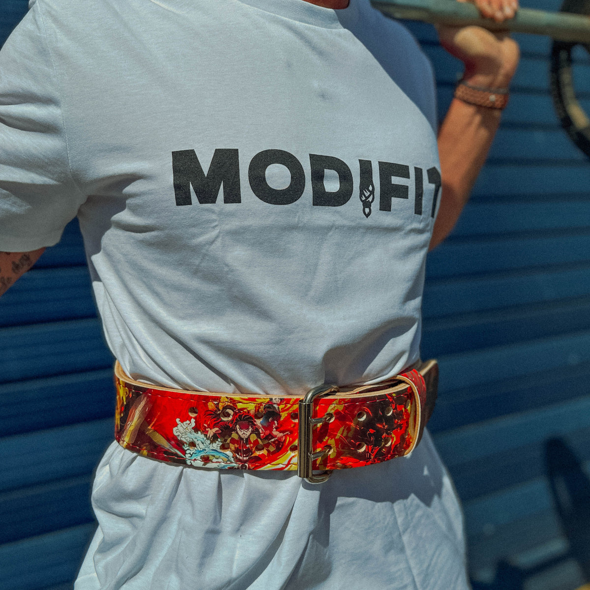 Demon Slayer Fire Weightlifting Belt - Hand Made in UK