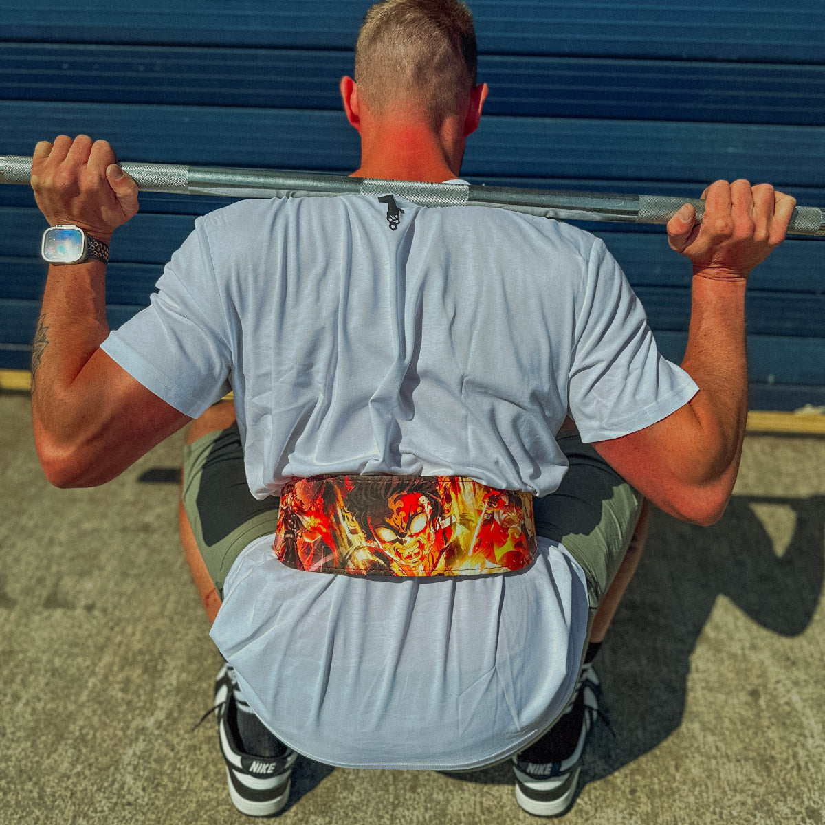 Demon Slayer Fire Weightlifting Belt - Hand Made in UK