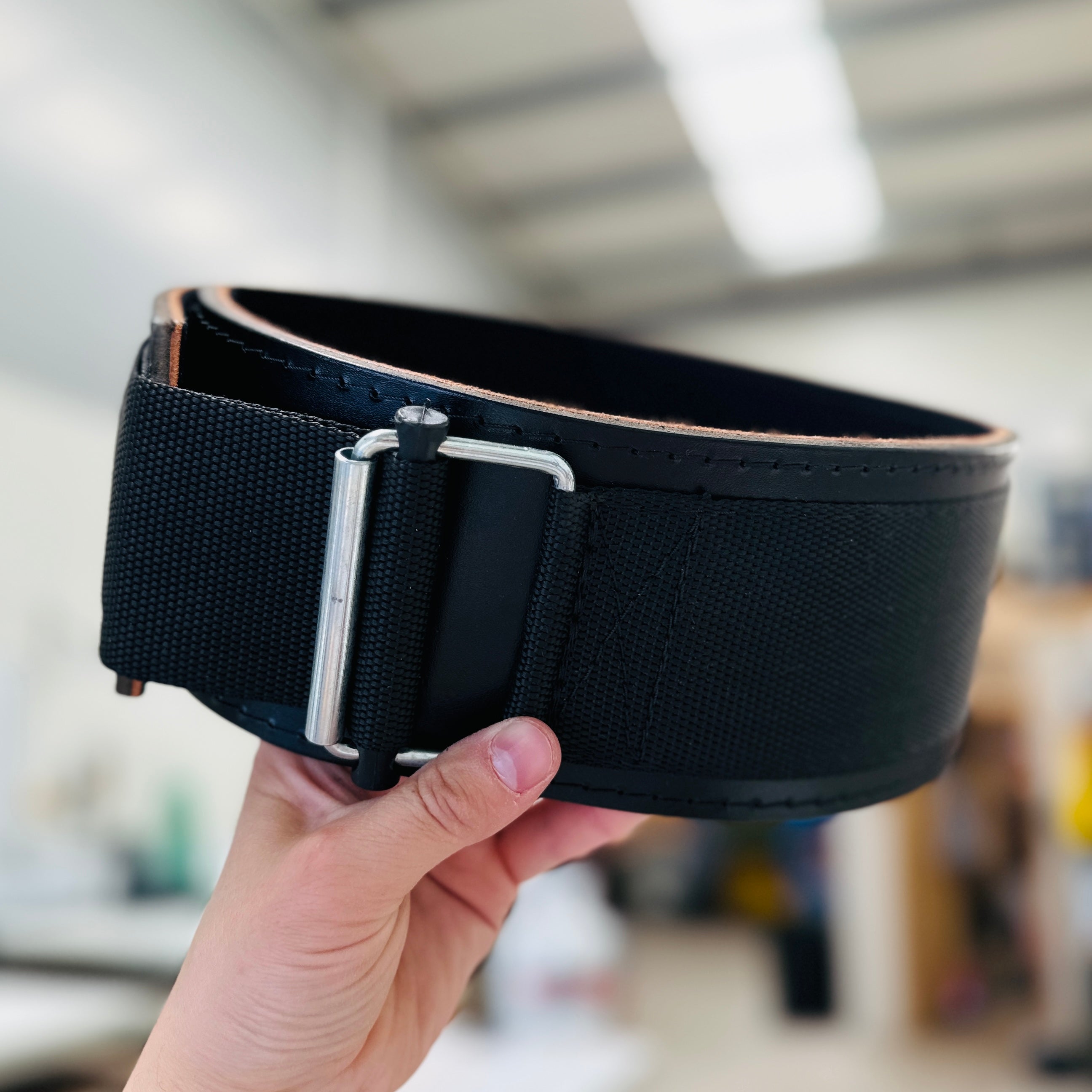 Leather Velcro Weightlifting Belt - Hand Made in UK