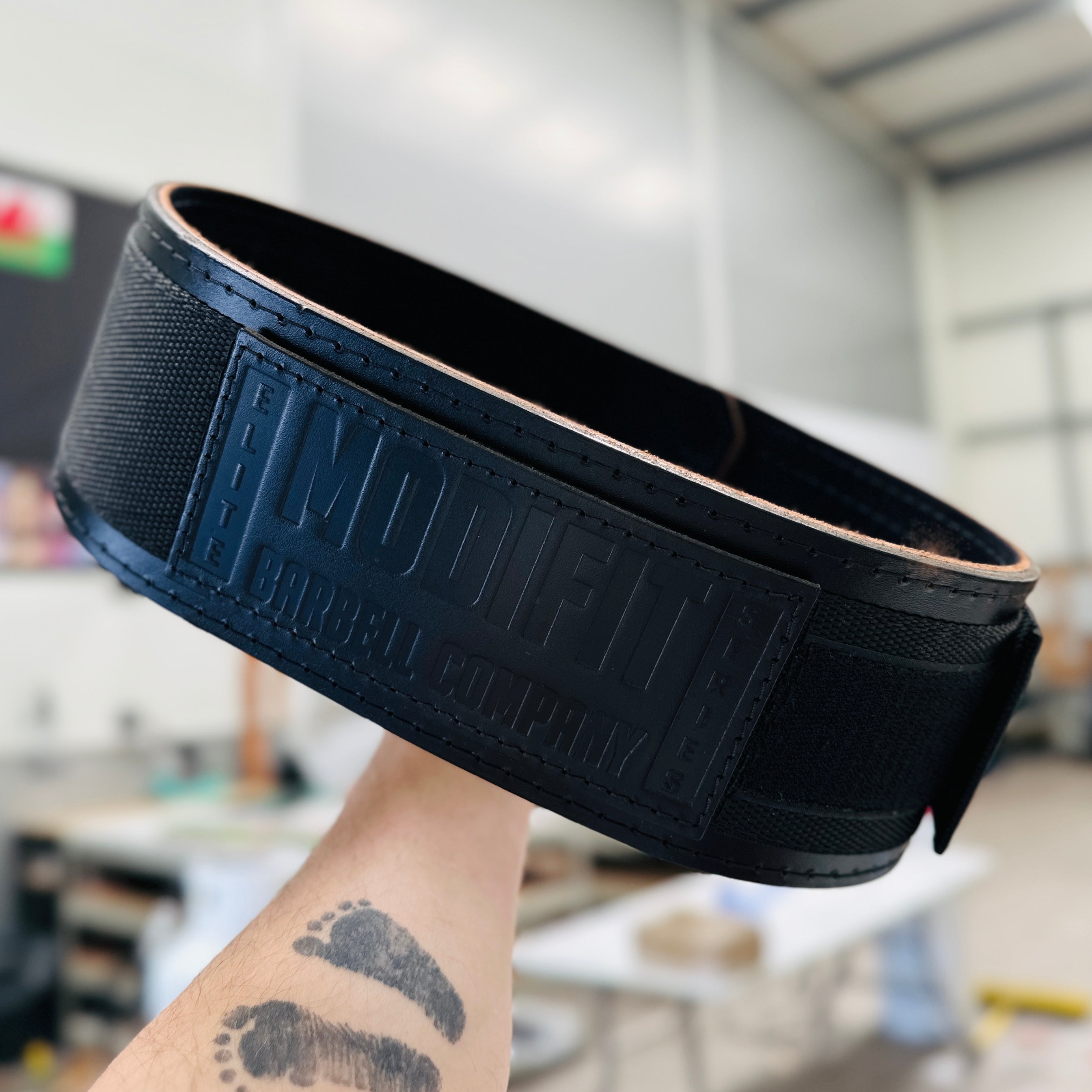 Leather Velcro Weightlifting Belt - Hand Made in UK