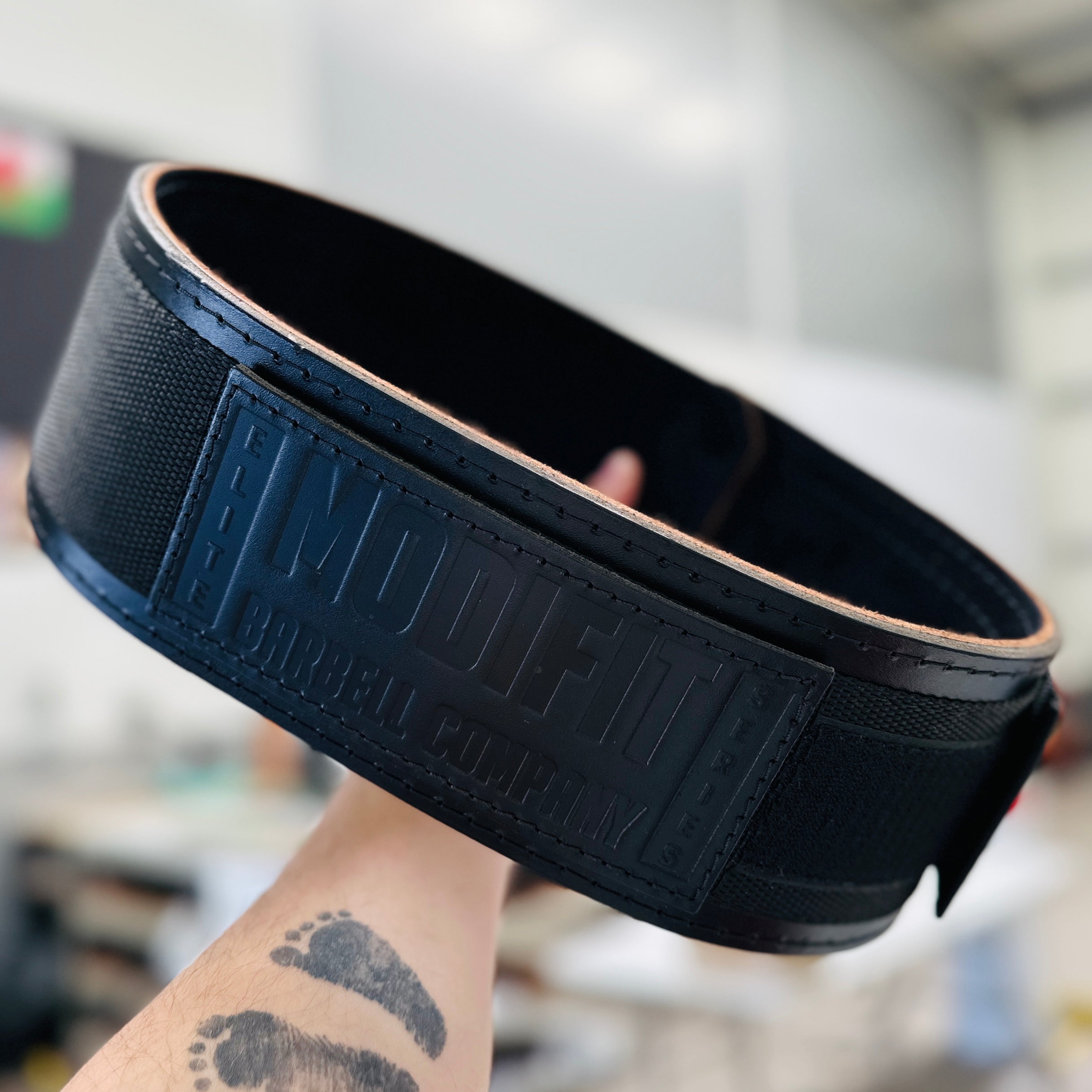 Leather Velcro Weightlifting Belt - Hand Made in UK