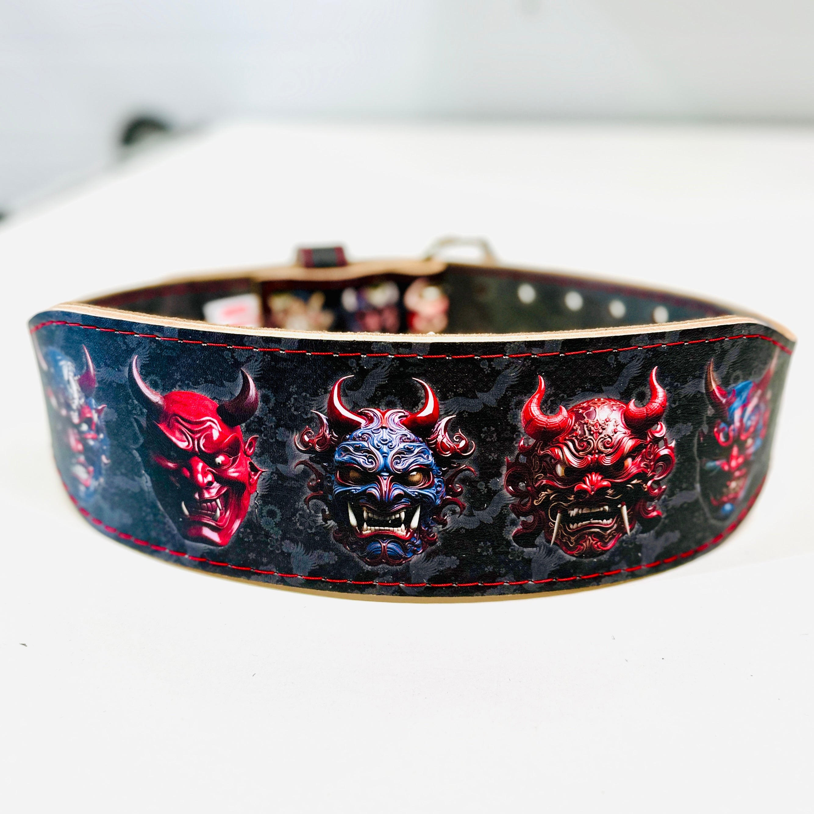 DISCONTINUED Limited Edition Japanese Masks Weightlifting Belt - Hand Made in UK - SMALL & MEDIUM ONLY