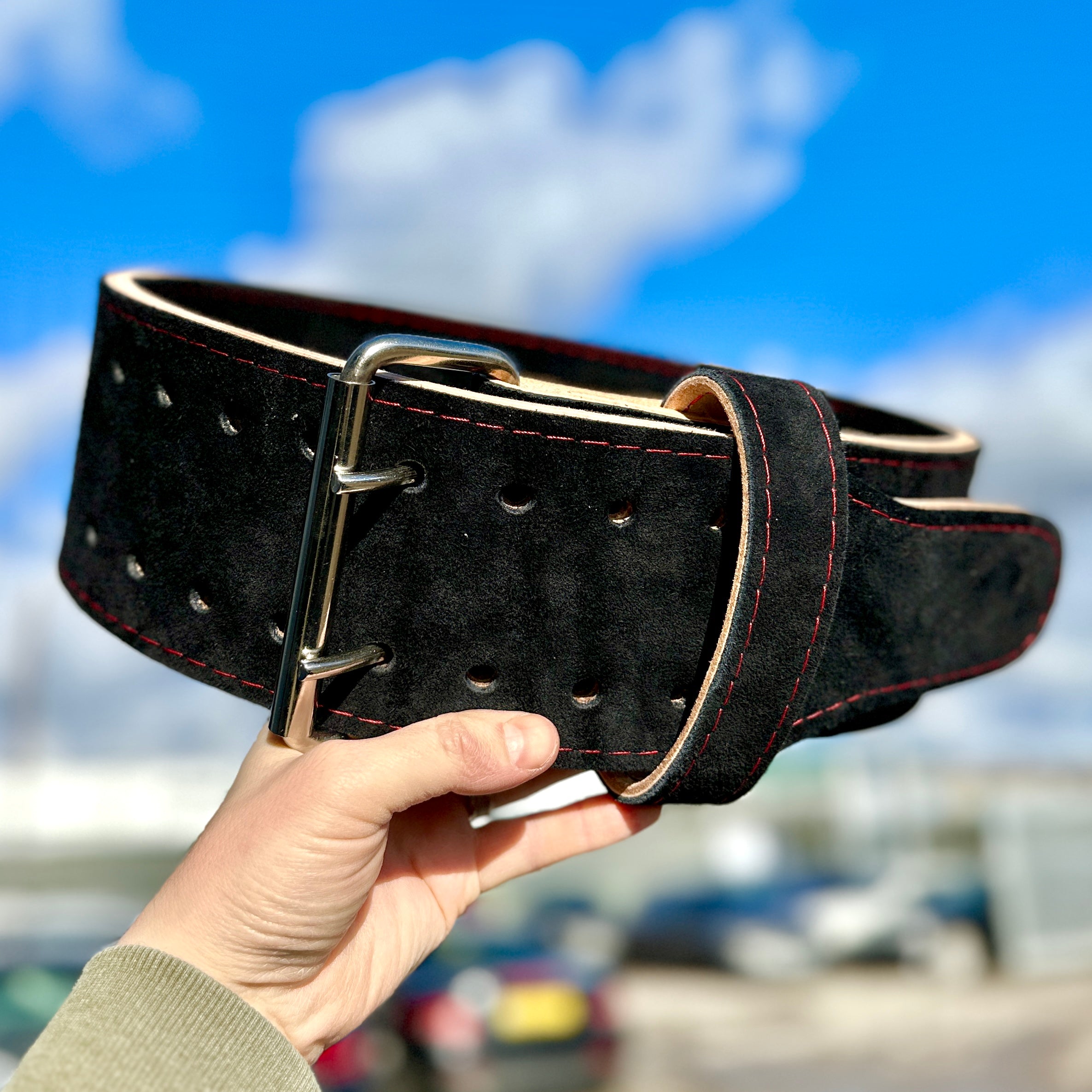 Embroidered 10mm Double Prong Powerlifting Belt - Hand Made in UK
