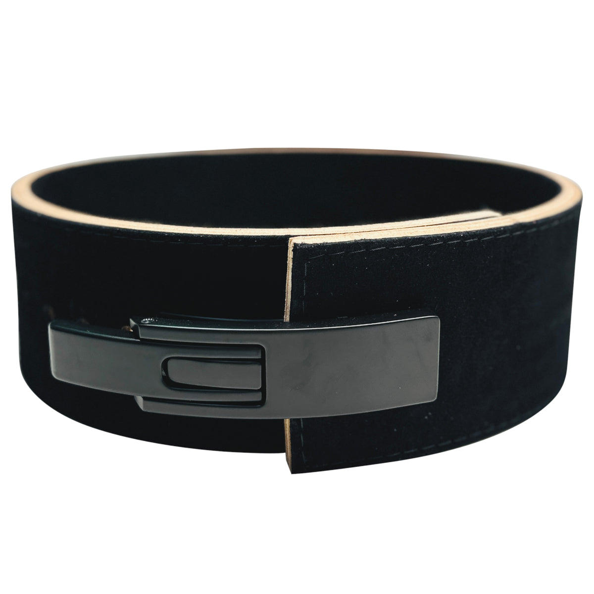 Lever buckle powerlifting top belt