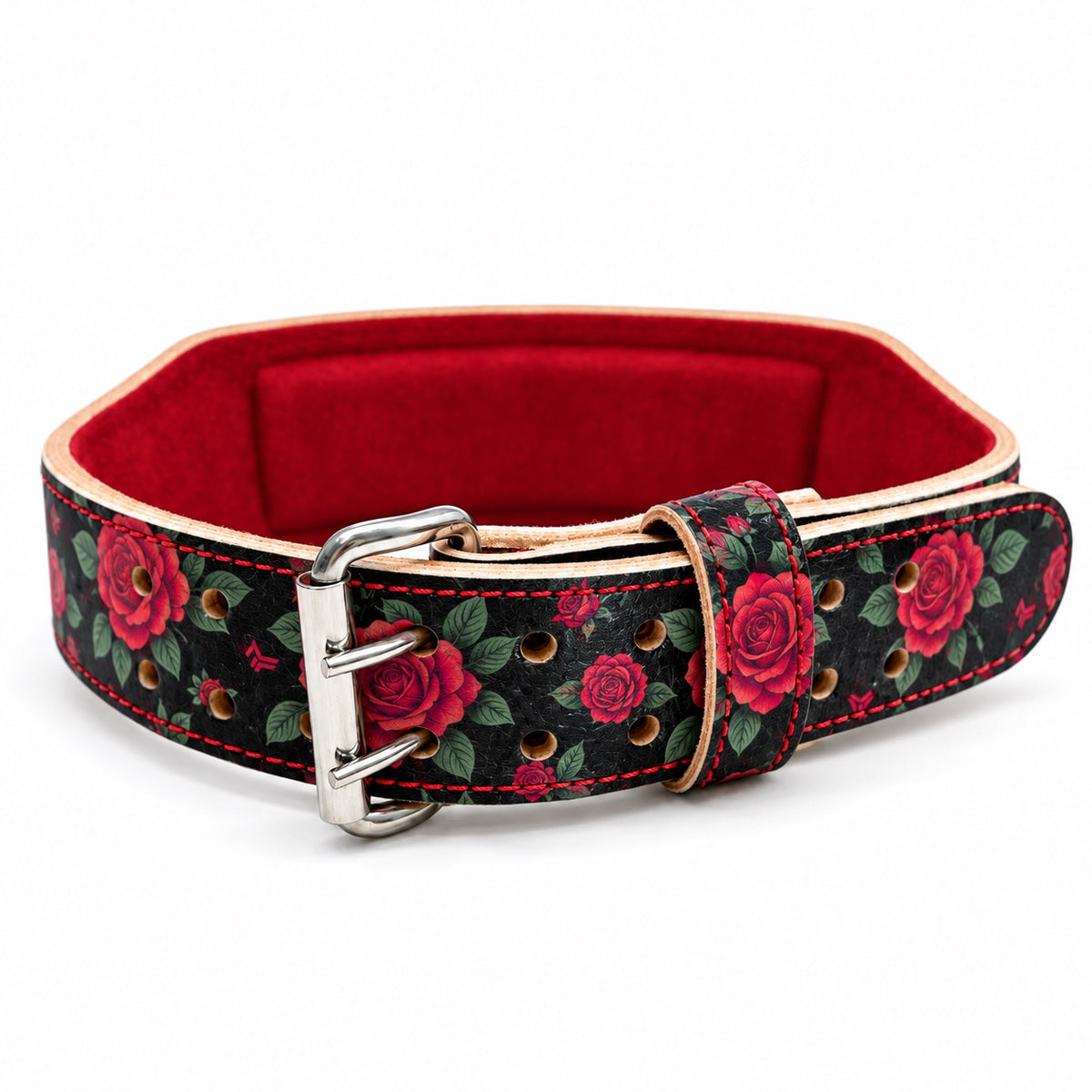 Red Roses Weightlifting Belt