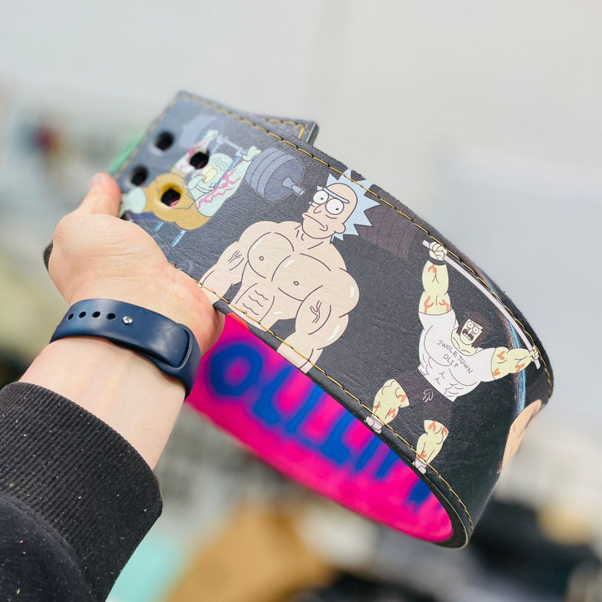 Custom Printed Lever Belt Rick Morty