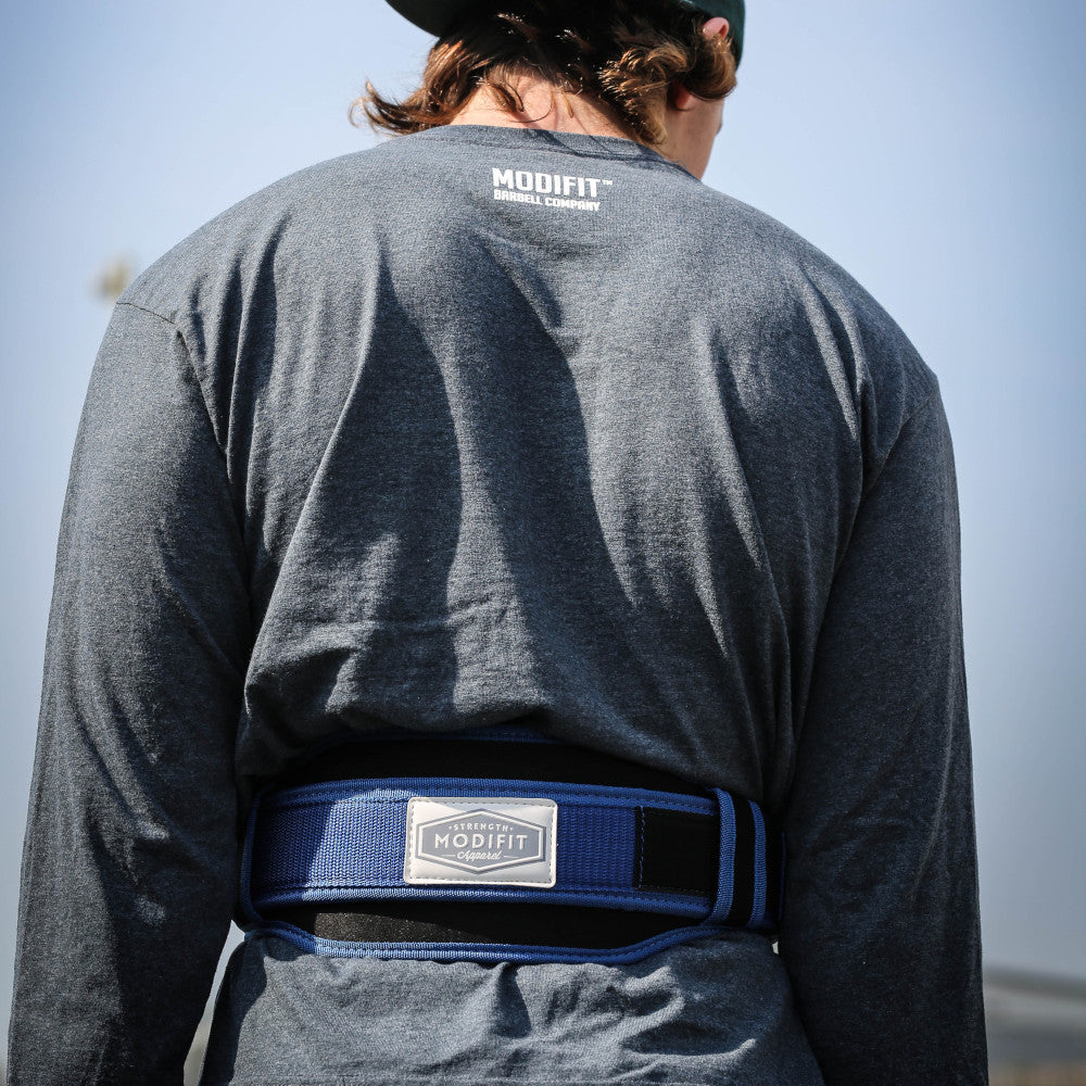 Blue Velcro Weightlifting Belt - Discontinued - XS to M