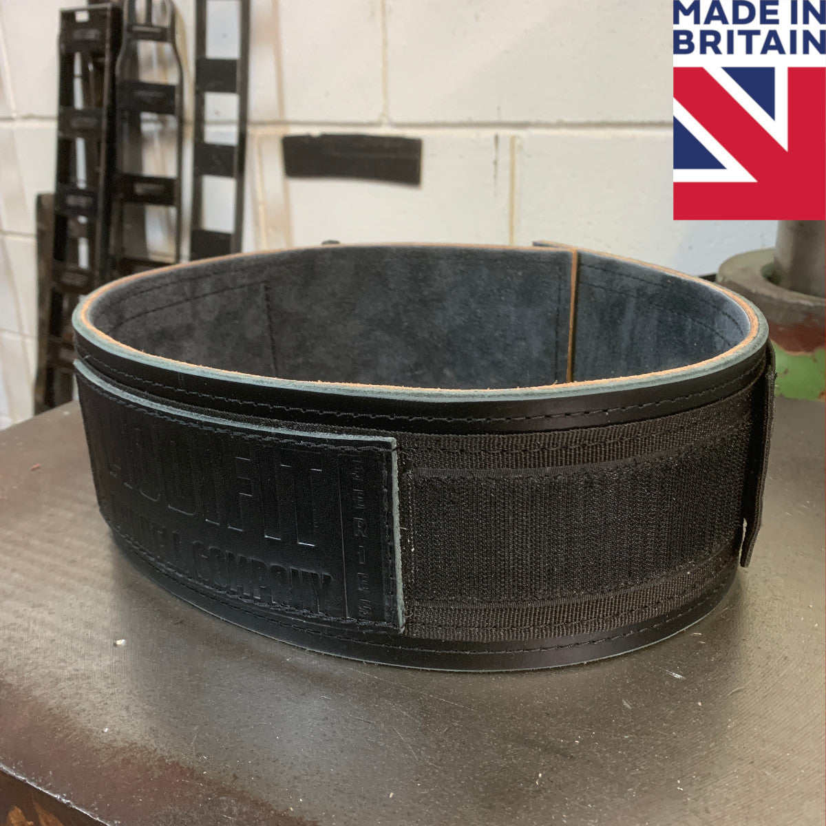 Leather Velcro Weightlifting Belt - Hand Made in UK