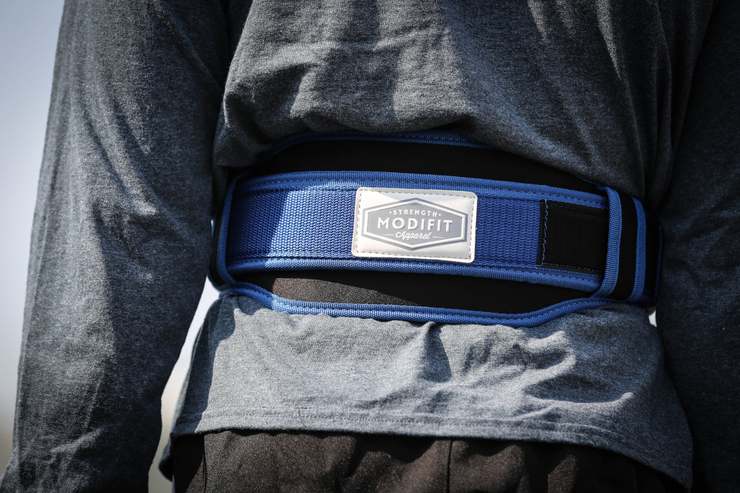 Blue Velcro Weightlifting Belt - Discontinued - XS to M