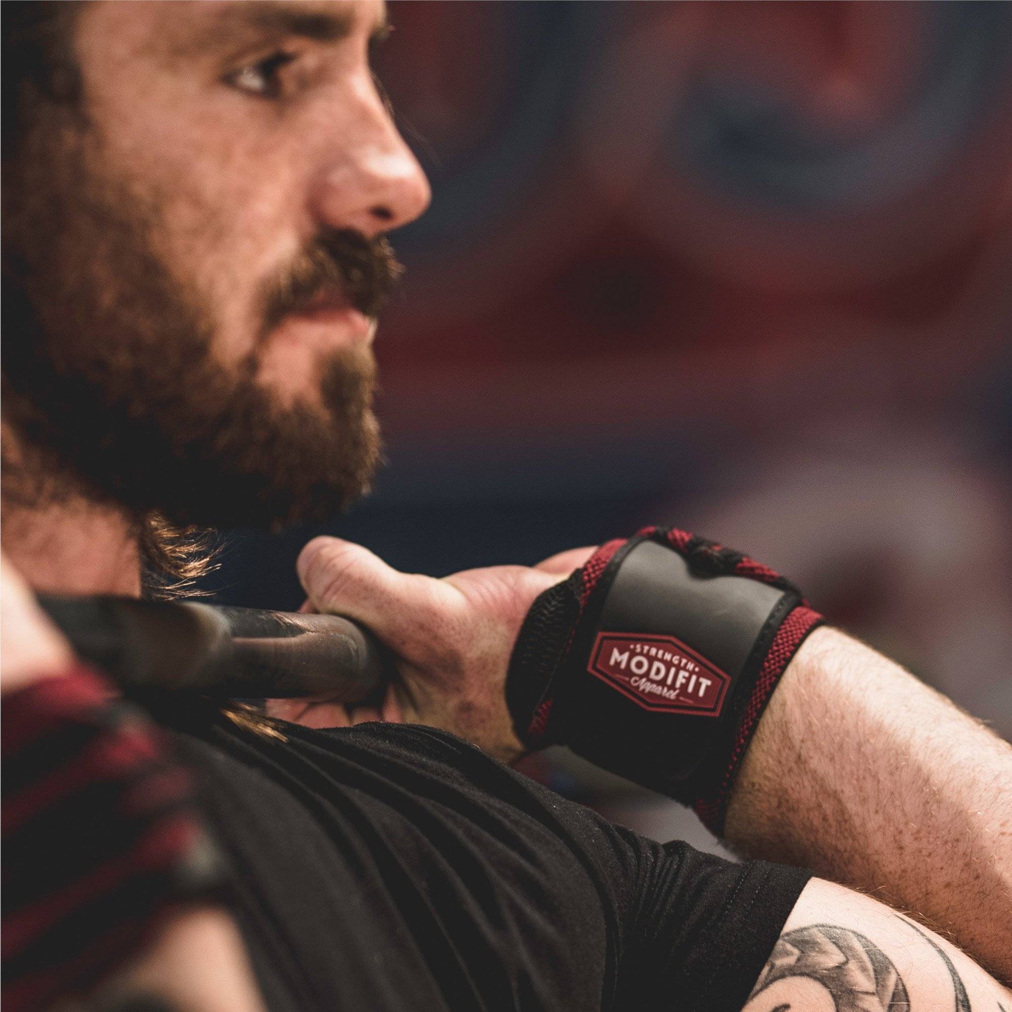 Burgundy and Black Heavy Wrist Straps