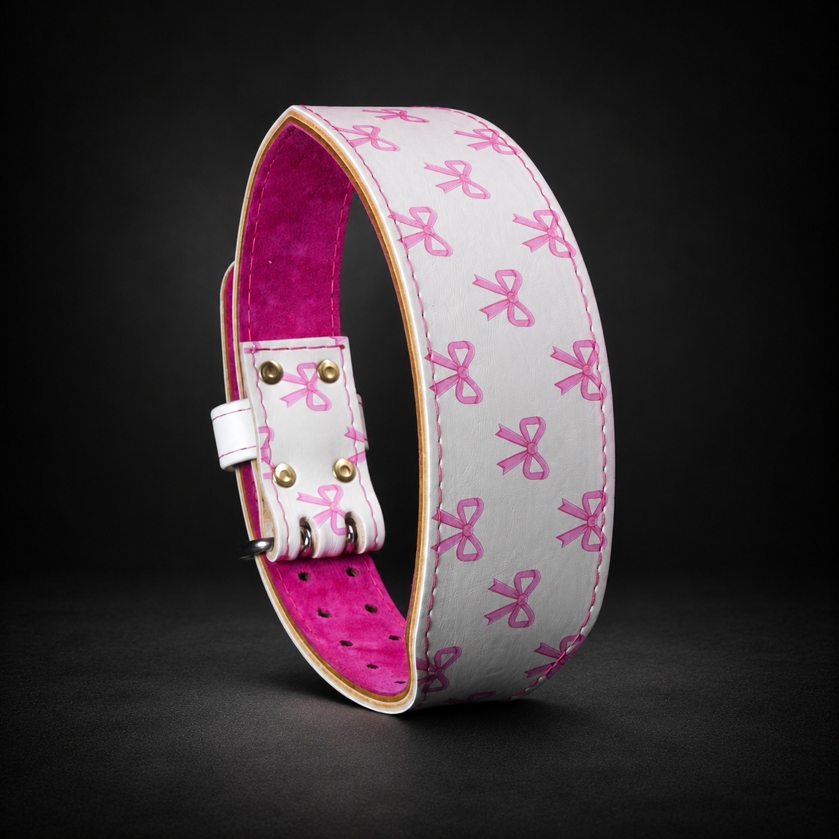 Pink Bows Weightlifting Belt
