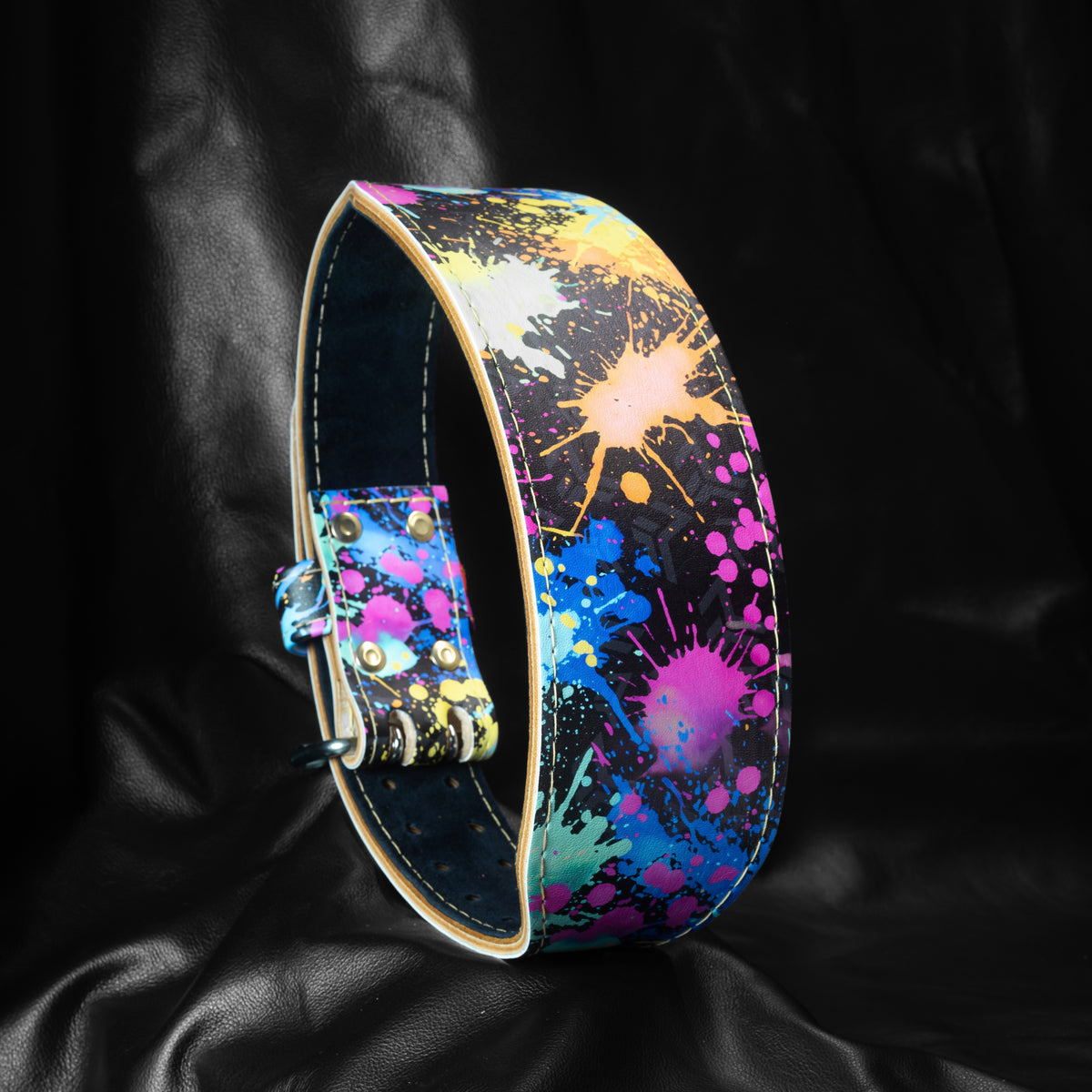 Rainbow Splatter Weightlifting Belt