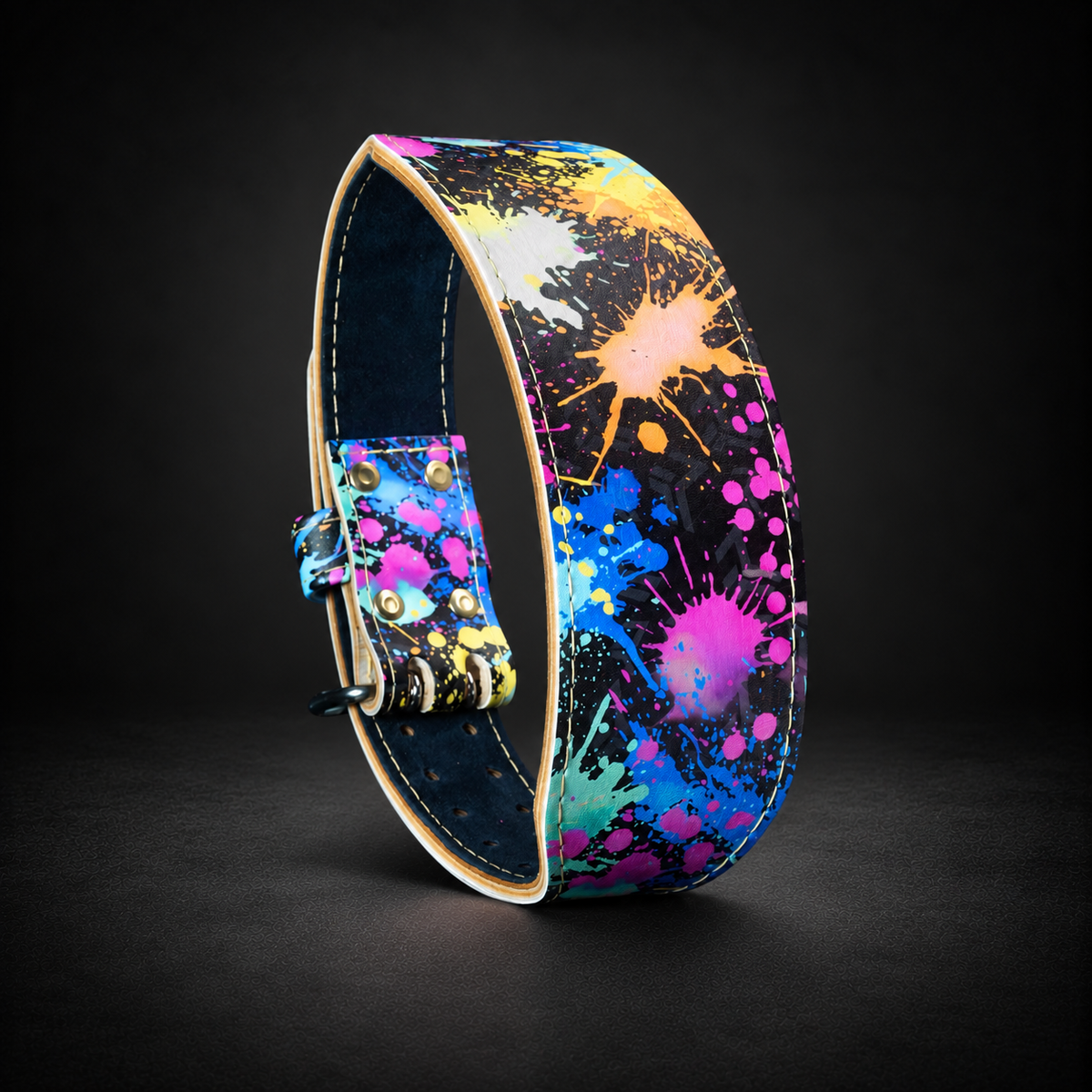 Rainbow Splatter Weightlifting Belt