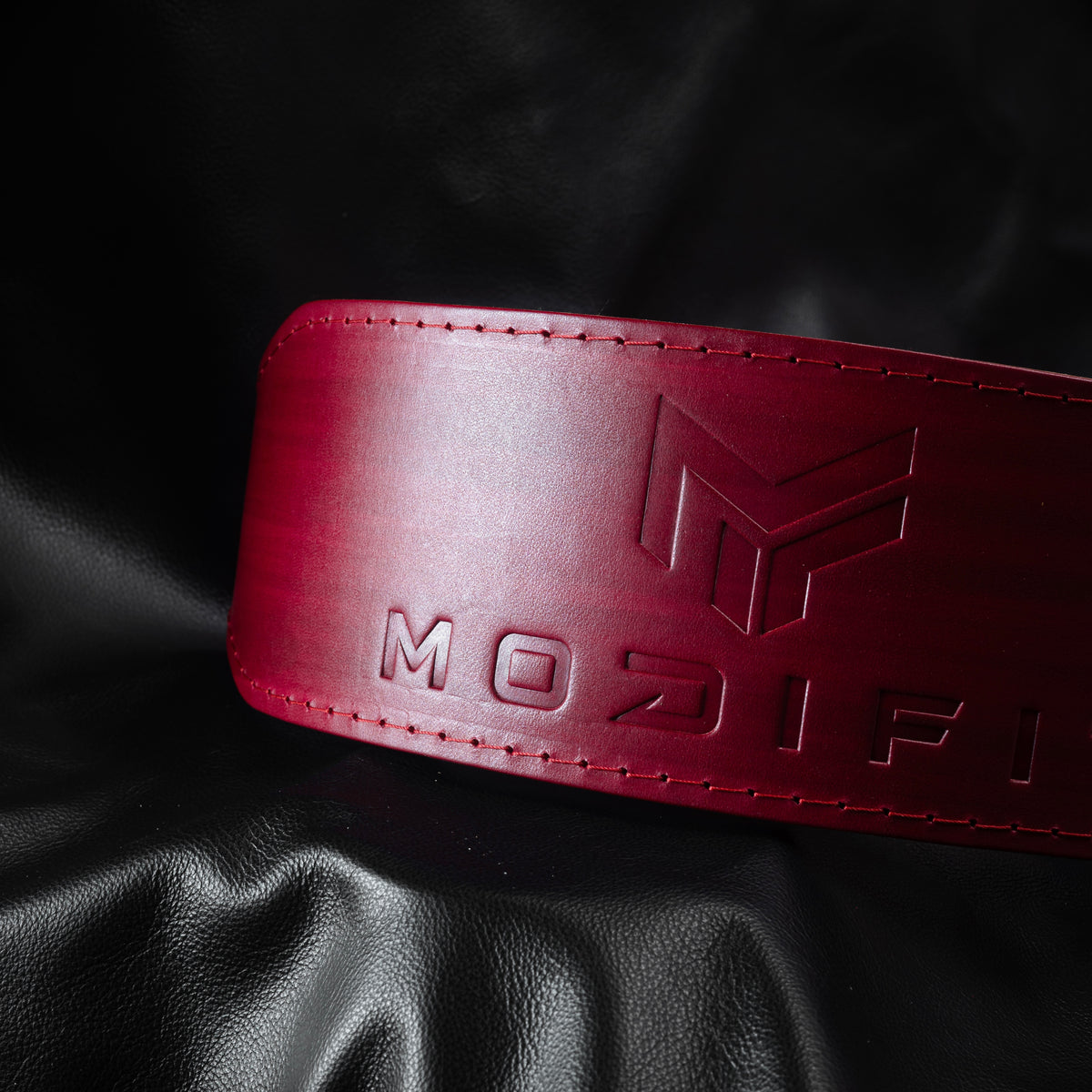 Hand Dyed Weightlifting Belt (Red)