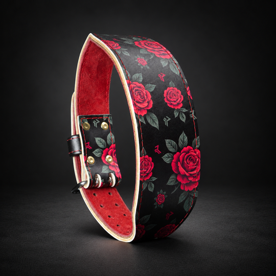 Red Roses Weightlifting Belt