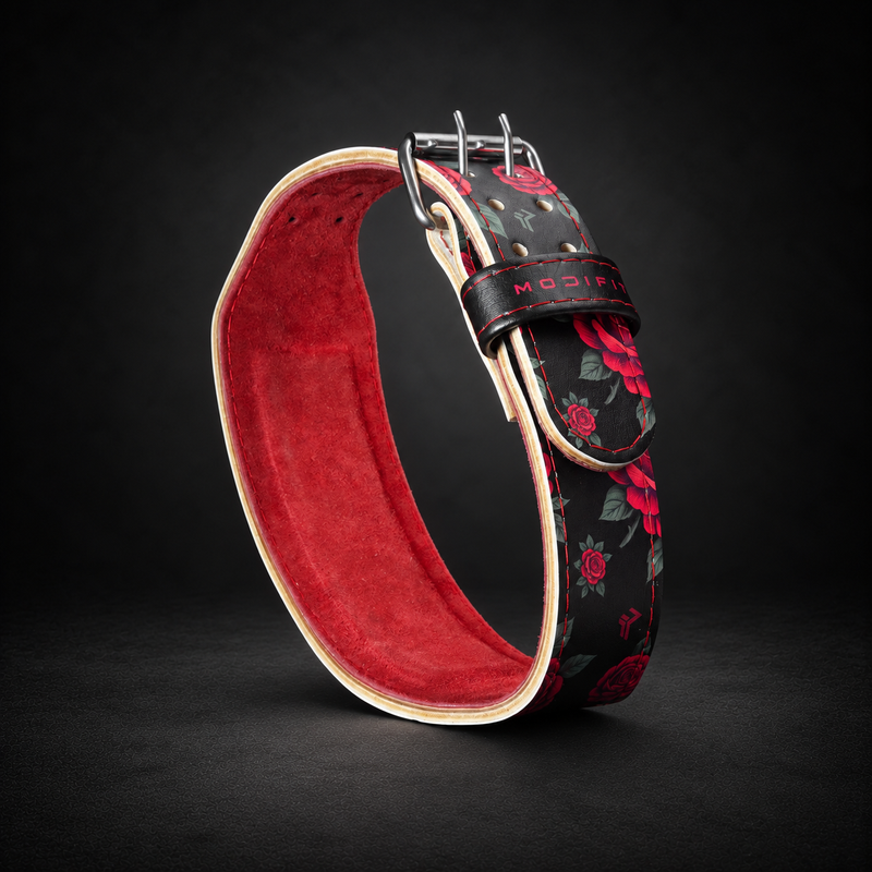 Red Roses Weightlifting Belt