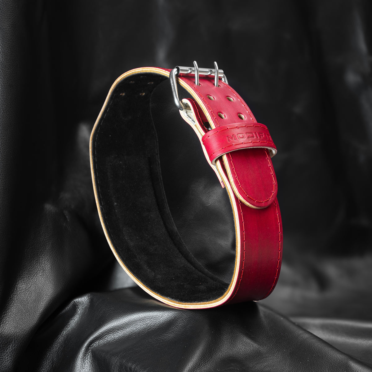 Hand Dyed Weightlifting Belt (Red)