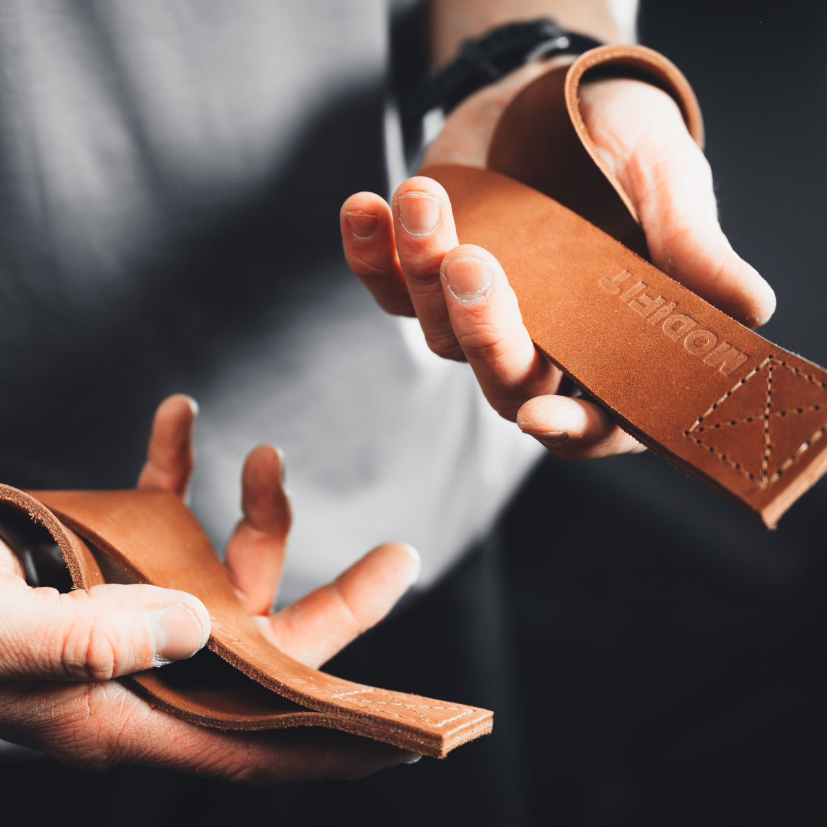 Leather Olympic Lifting Straps - Made in UK