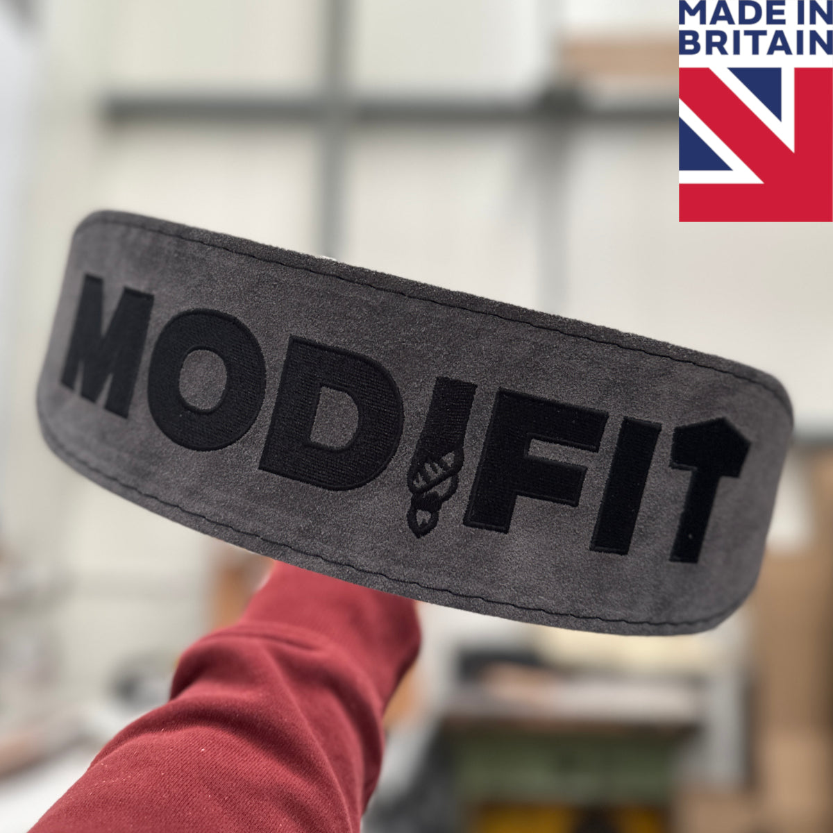 ModiFit Slate Grey Weightlifting Belt - Hand Made in UK